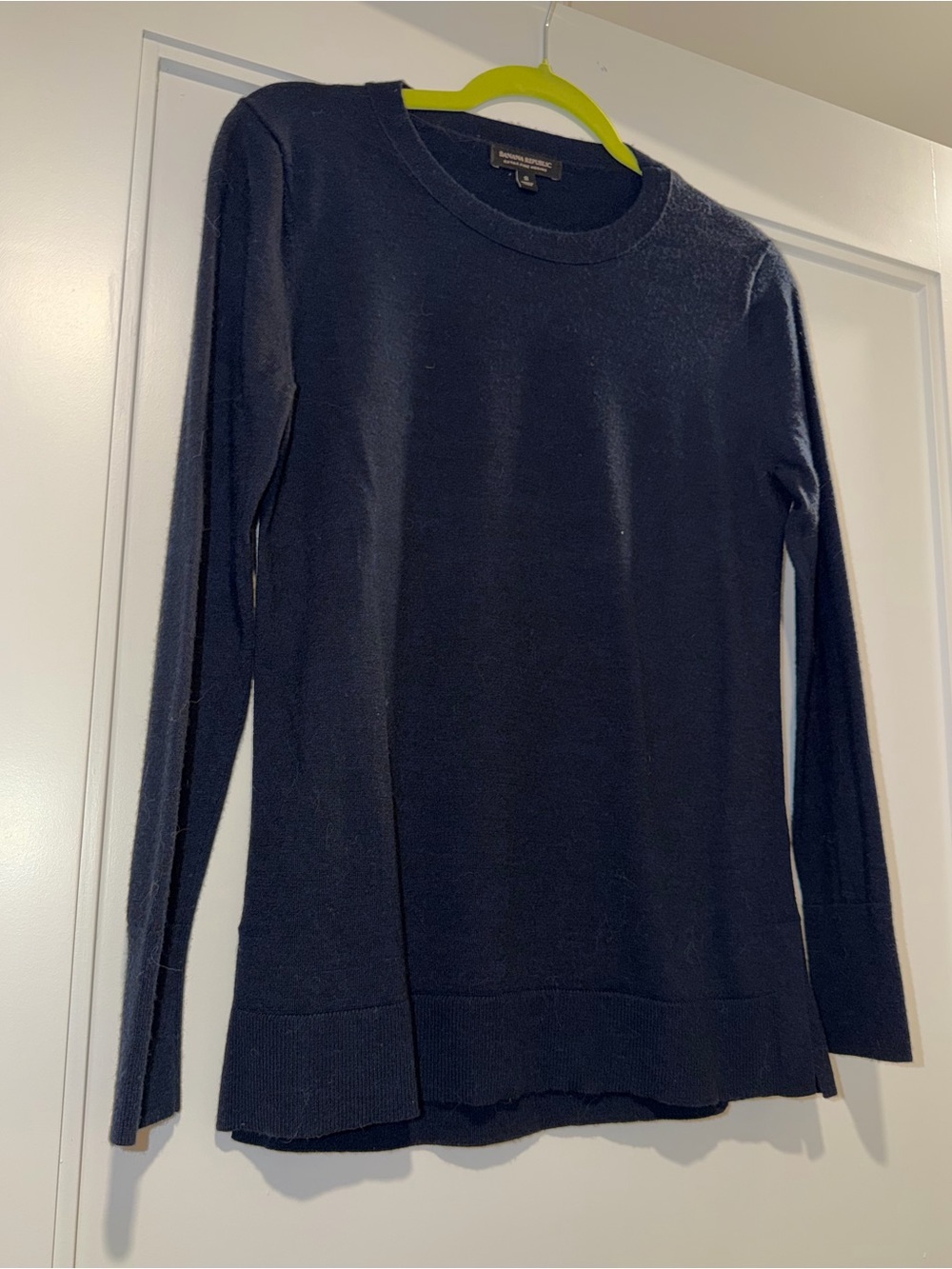 Banana Republic Navy Extra-Fine Merino Crewneck Sweater